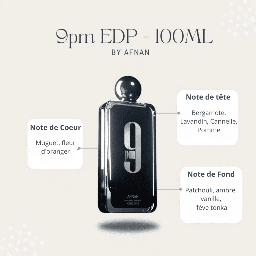 Eau parfumée 9 PM - Parfums Afnan - 100 ml