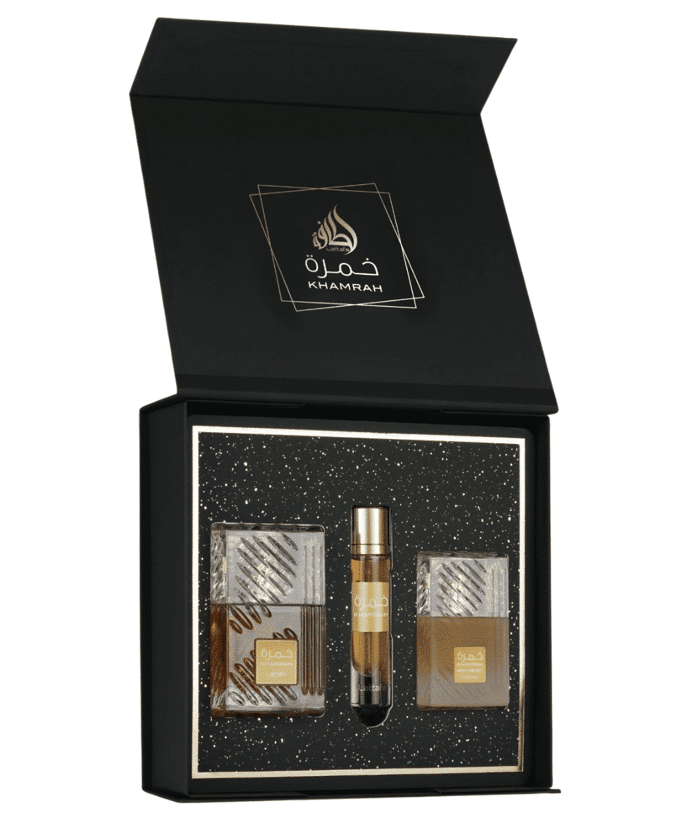 Coffret parfum Khamrah de chez Lataffa