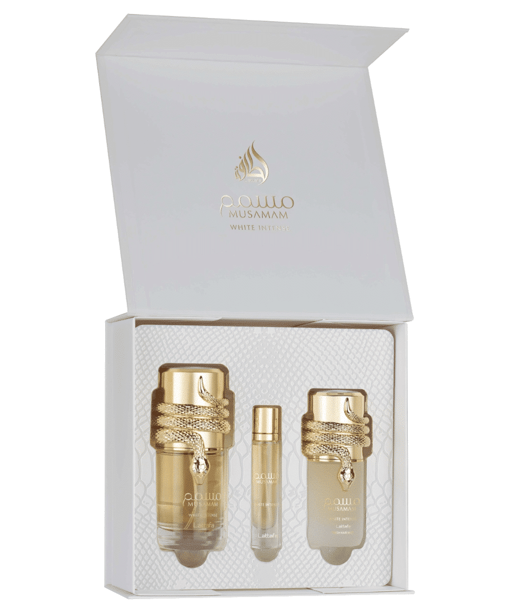 Lattafa Gift Set – Musamam White Intense 100Ml – 12ml – Hairmist